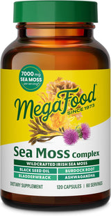 MegaFood Sea Moss Complex - 7000mg, Black Seed, Ashwagandha, 120 cápsulas