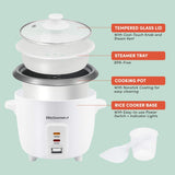Olla Arrocera Elite Gourmet, 6 tazas, con olla antiadherente, ERC-006NST