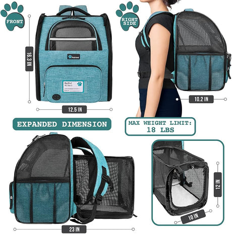 Mochila para gatos expandible para viajes y senderismo