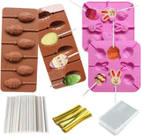 Moldes de Silicona para Lollipops, 2 Pack, con 80 Palitos