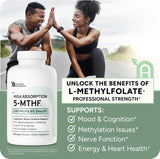 Suplemento 5-MTHF L-metilfolato de 15 mg folato B9 bioactivo
