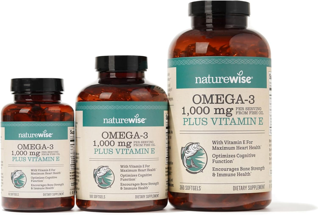 Suplemento Omega 3 NatureWise 1000mg, 60 Cápsulas, EPA/DHA