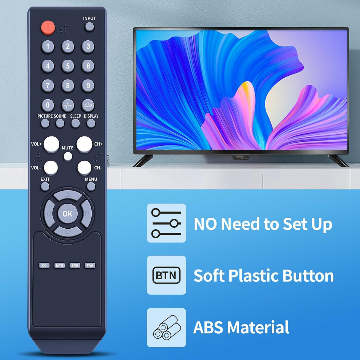 Nuevo control remoto RC3008V para TV Viore modelo LC37VF80