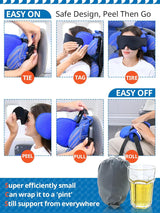 Almohada de viaje para avión, soporte 360°, con máscara, Modelo Black