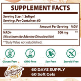 Suplemento liposomal NAD+ 500 mg envejecimiento saludable 60