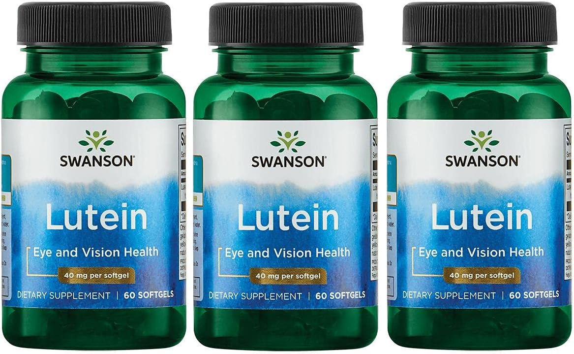 Suplemento de Visión Ocular Swanson Luteína 40 mg 60 Cápsulas (3 Pack)