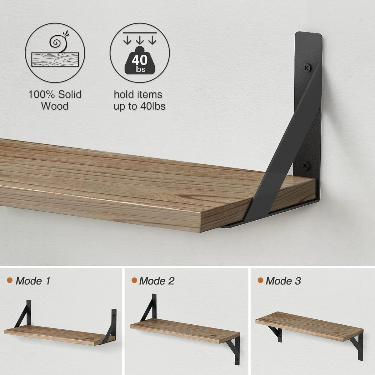 Estantes Flotantes Forbena 24 Set de 3 para Pared