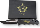 Cuchillo personalizado para senderismo, caja grabada