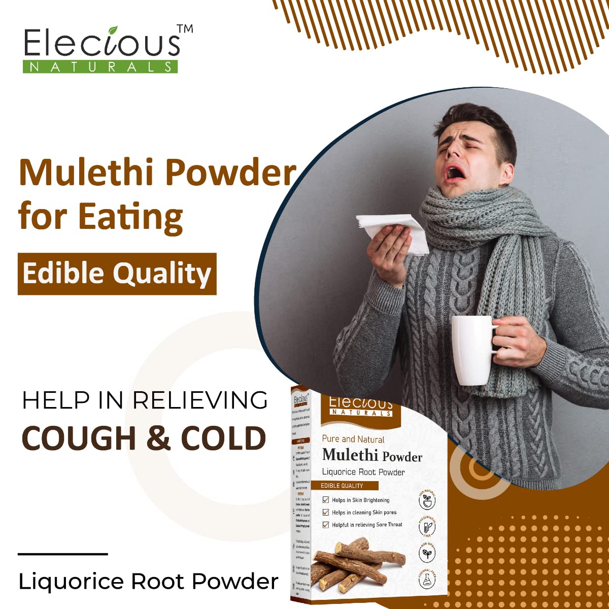 Polvo de Mulethi, Yashtimadhu, Cuidado Natural 200g