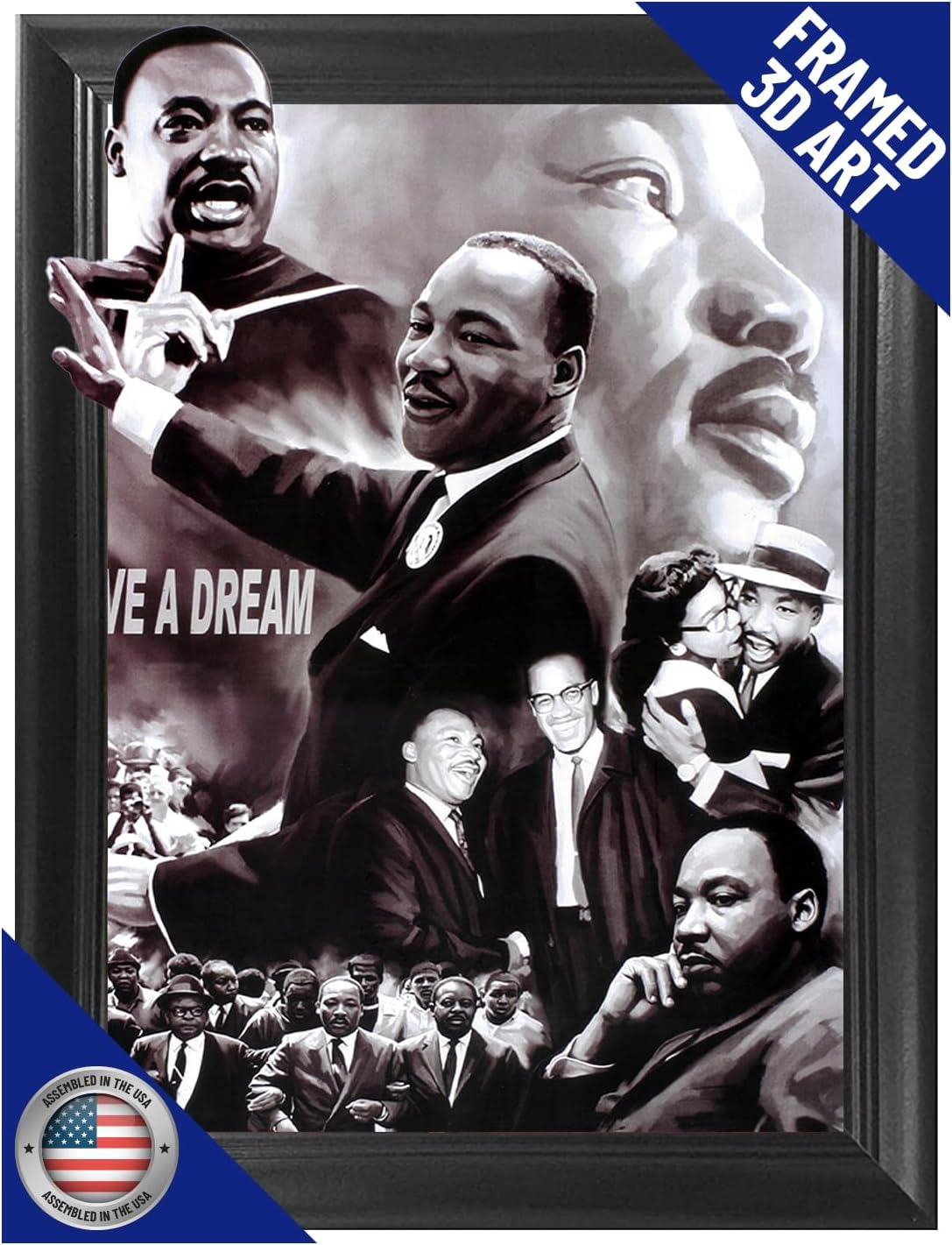 Póster 3D Dr. Martin Luther King Jr. | Arte de pared 14.5x18.5