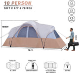 Tienda UNP Carpa Familiar 10 Personas, 2 Habitaciones, Impermeable