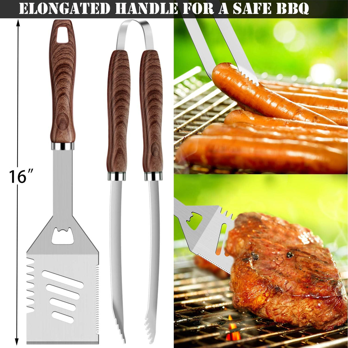 Kit de Accesorios para Parrilla 26pcs ROMANTICIST, Acero Inoxidable