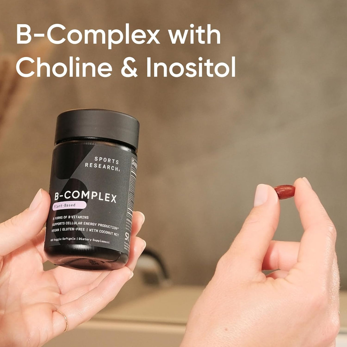 Vitamin B-Complex Sports Research, Vegano, 60 Softgels