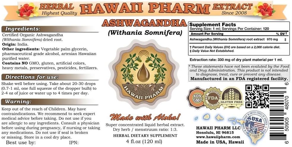 Extracto Líquido de Ashwagandha 4 Oz - Withania Somnifera