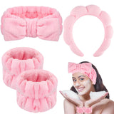 diadema rosa para el cuidado de la piel y muñequera WSICSE