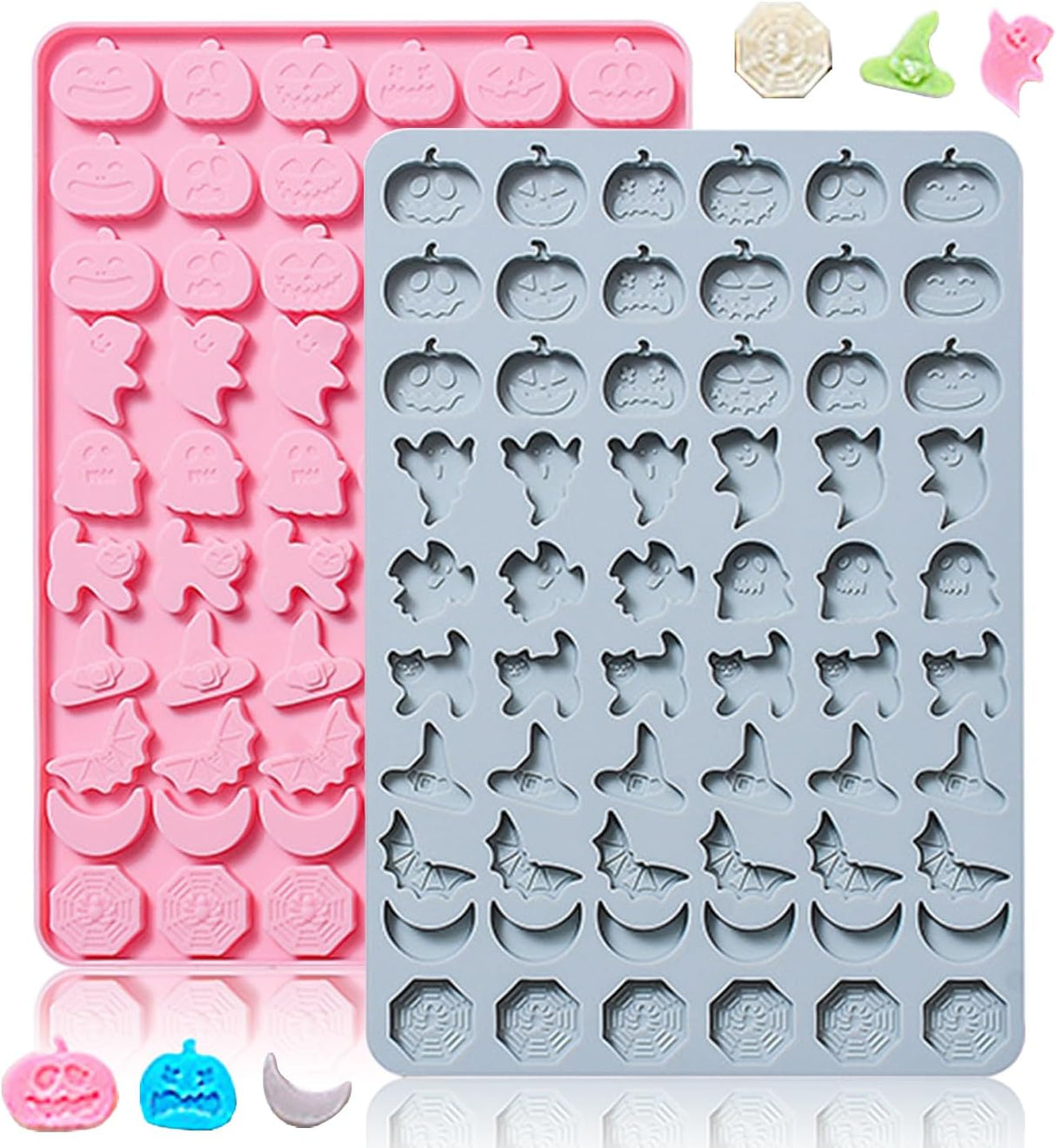 Moldes de Silicona Halloween, 2 Paquetes, Mini para Dulces