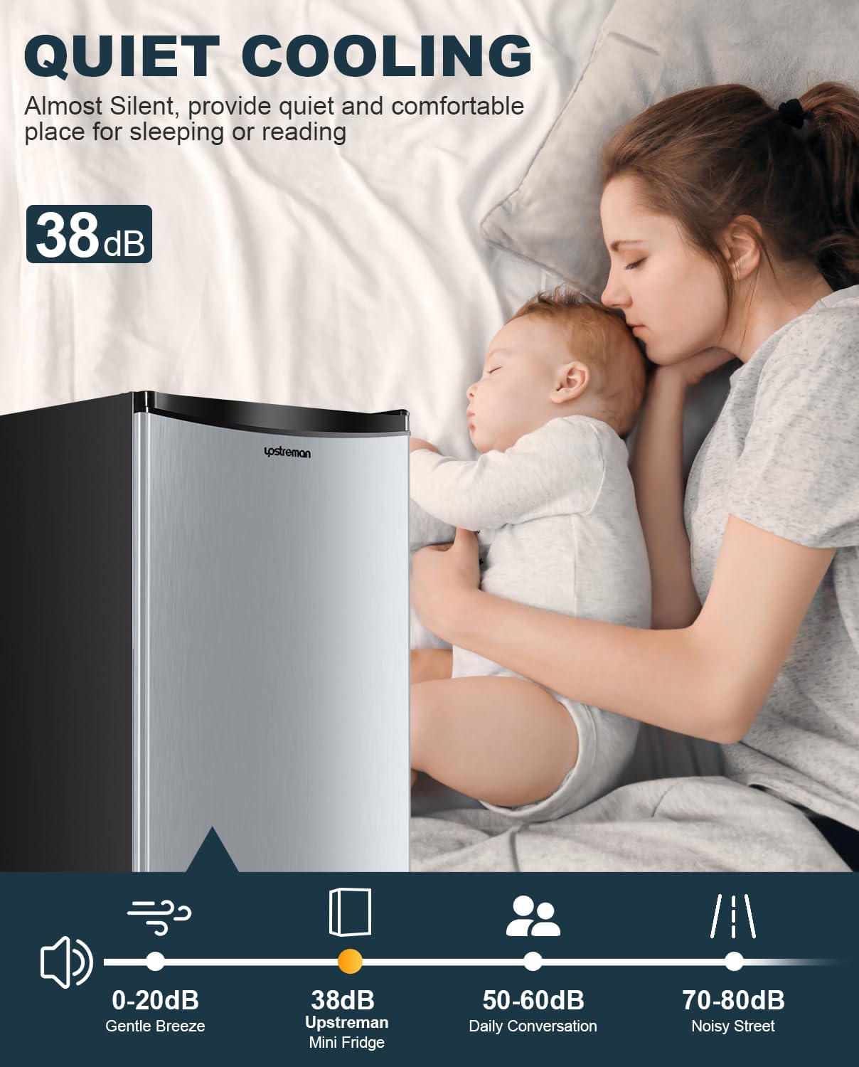 Refrigerador Mini Upstreman 3.2 Cu.Ft con Congelador SR321