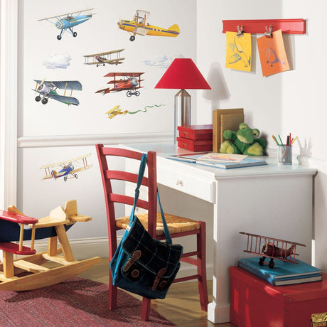 RoomMates RMK1197SCS Vintage Planes Peel and Stick Tatuajes