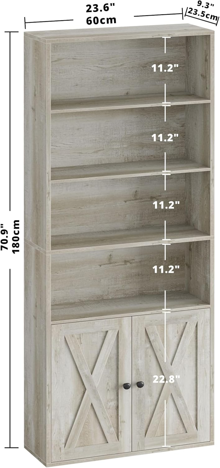 Estantería Industrial IRONCK con Puertas, 6 Estantes, 70