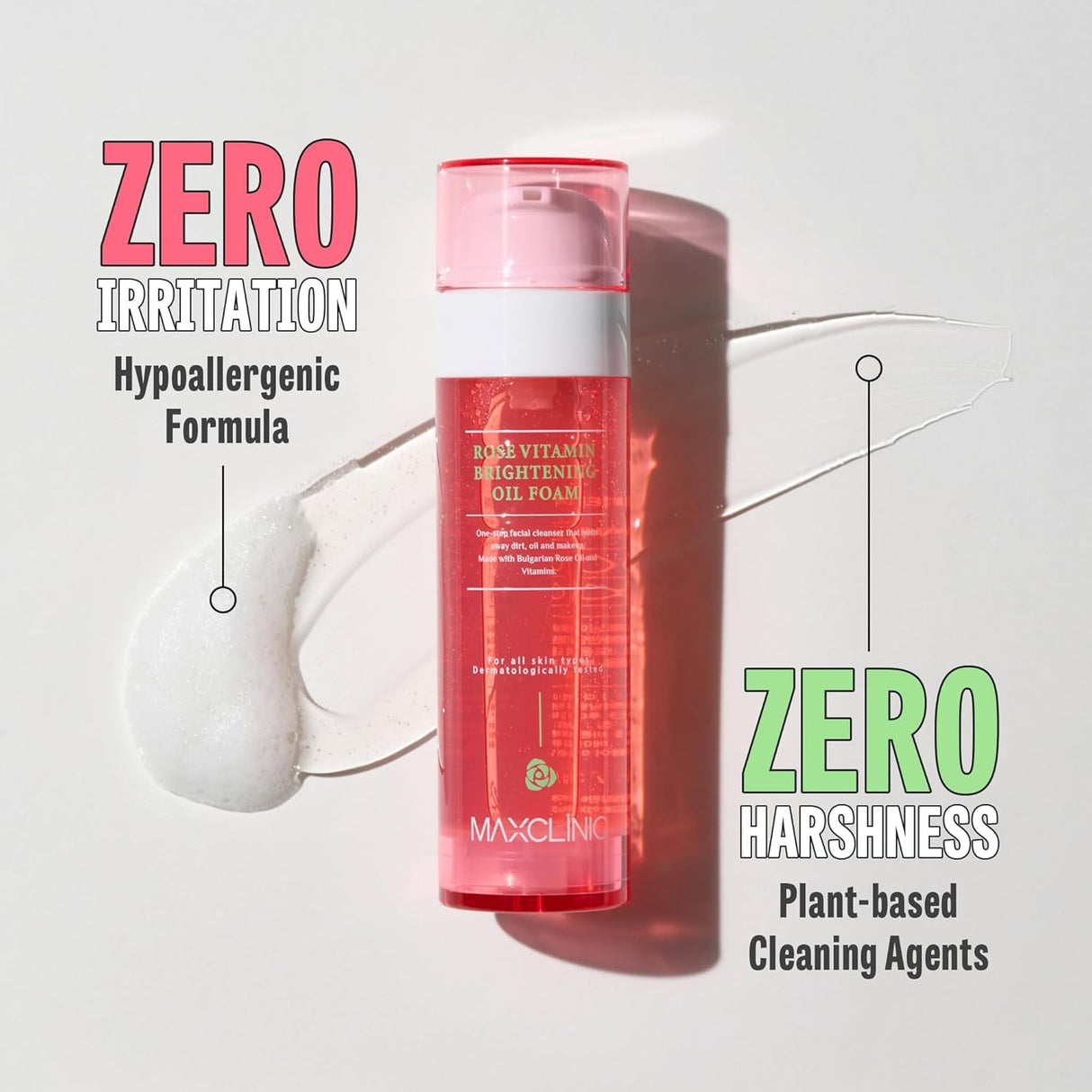 Limpiador Facial Aceite a Espuma con Rosa y Vitaminas