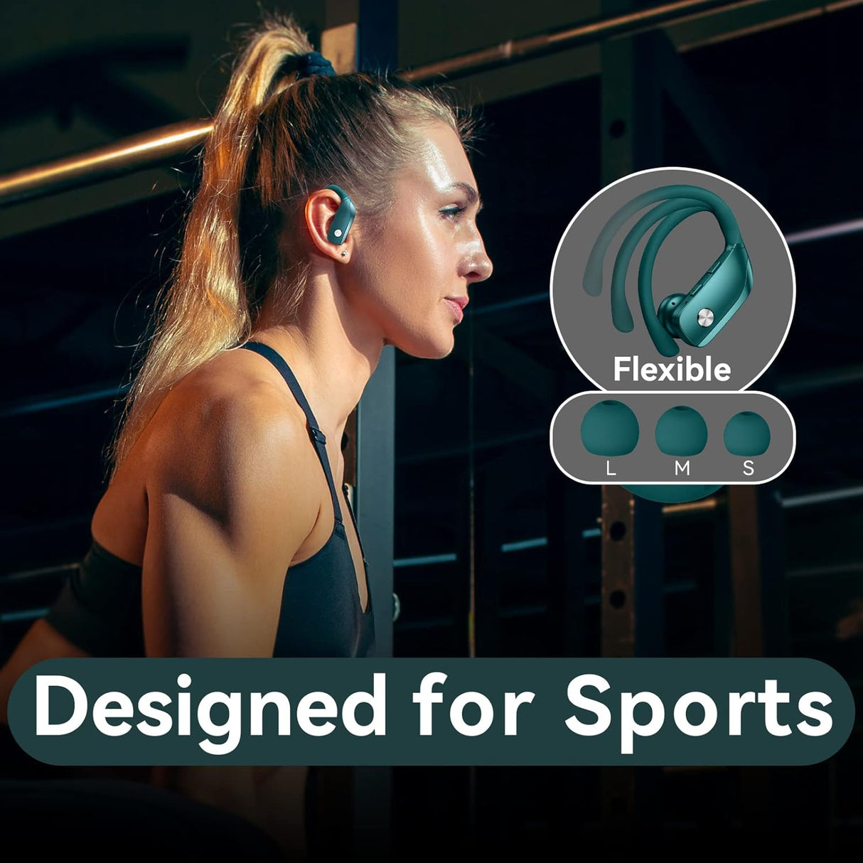 Auriculares Inalámbricos Bmani 48hrs, Micrófono, Deportivos