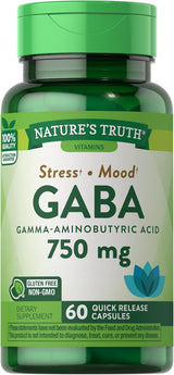 Suplemento Natures Truth GABA 750 mg  ácido  aminobutírico