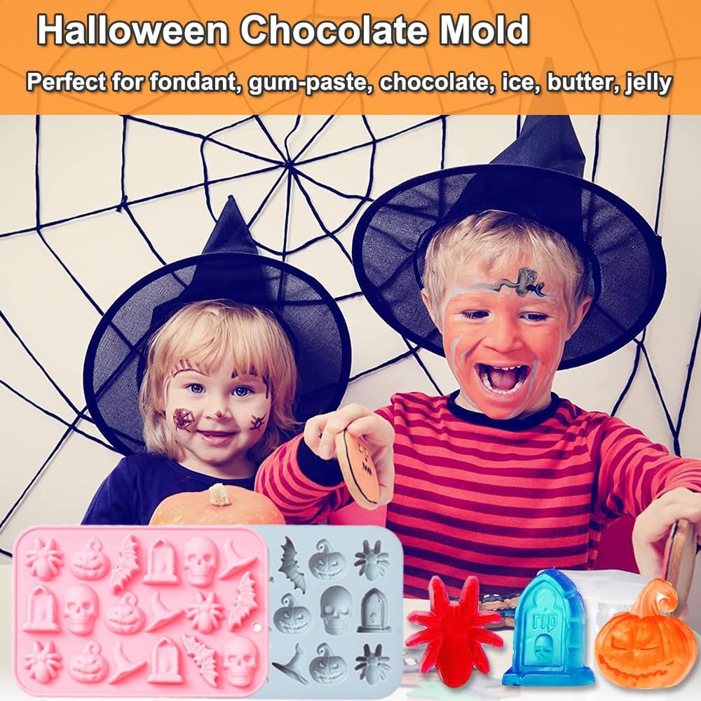 Molde de Silicona Halloween para Chocolate - 2 Piezas - Diseño Variado