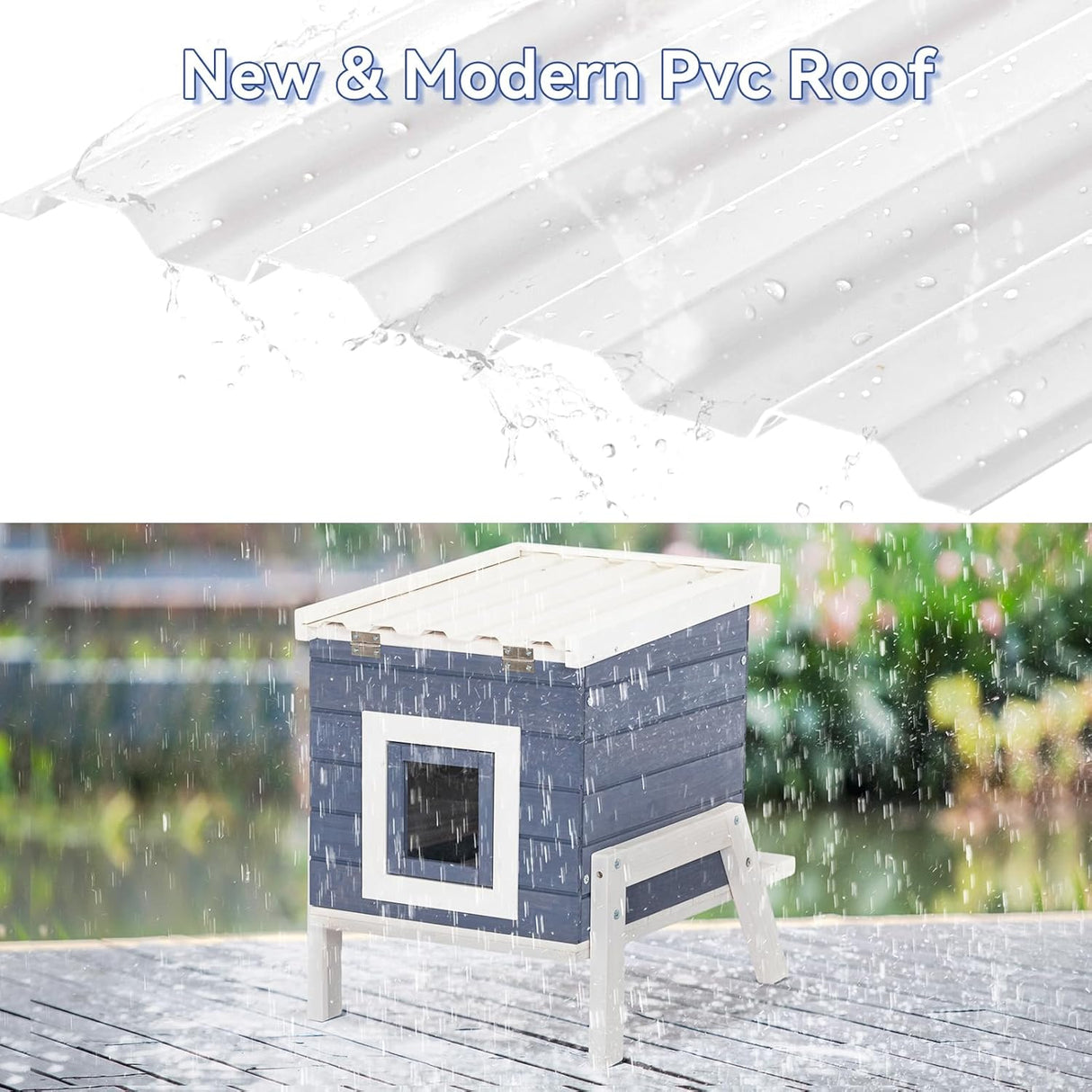 Casa para gatos al aire libre pies altos aislados Petsfit