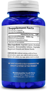 Suplemento NASA Beahava Resveratrol 100% puro  180 cápsulas