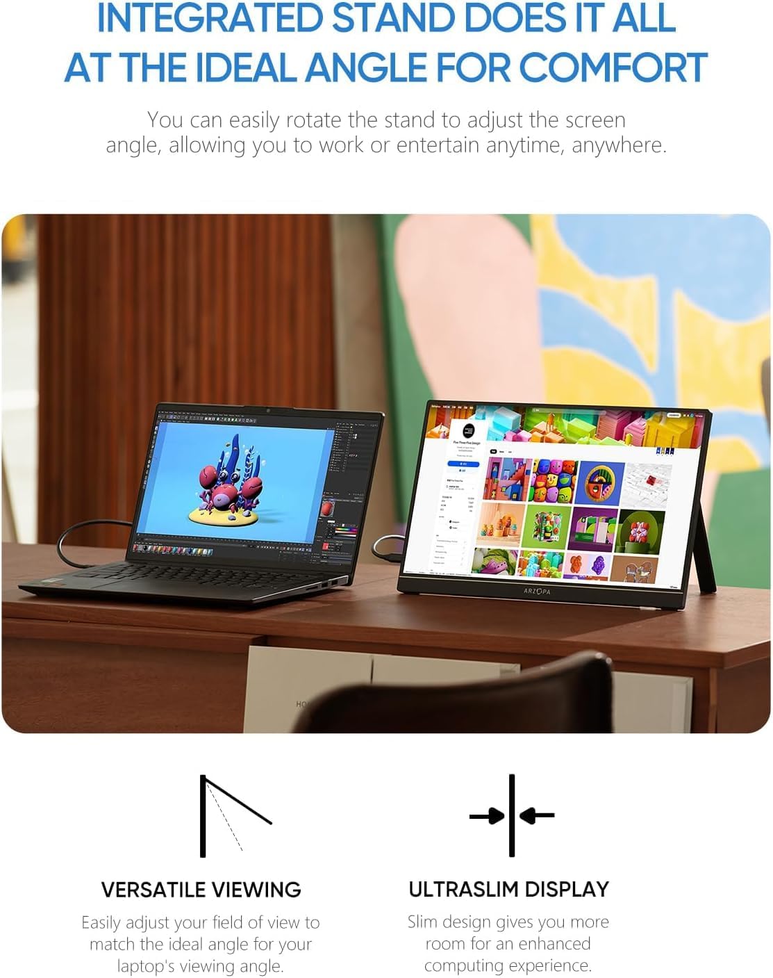 Monitor portátil ARZOPA 17.3 1080P FHD HDMI USB C - A1M
