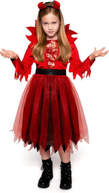 Disfraz de Diablo para Niña, Spooktacular Creations, Cuernos, Modelo 2023