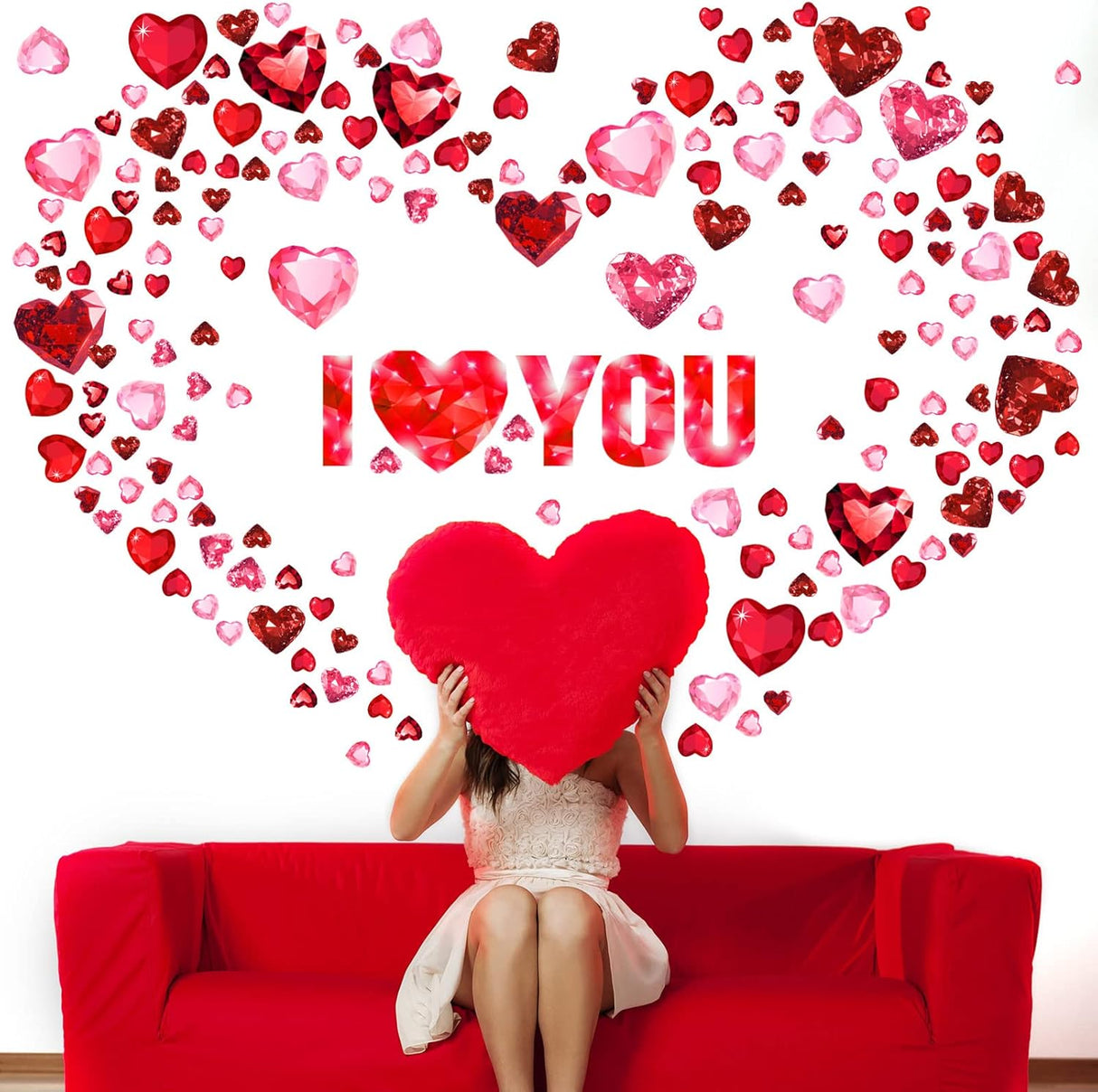 Stickers de Pared para San Valentín, 259 Piezas, Removibles
