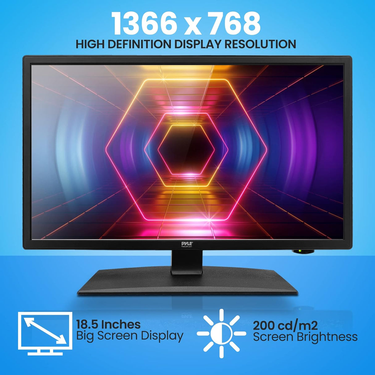Televisor Pyle LED 24 FHD 1080p, HDMI, adaptador 12/24V