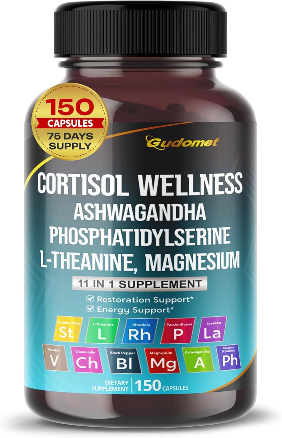 Suplemento CORTISOL WELLNESS: Magnesio, Ashwagandha, 150 Caps