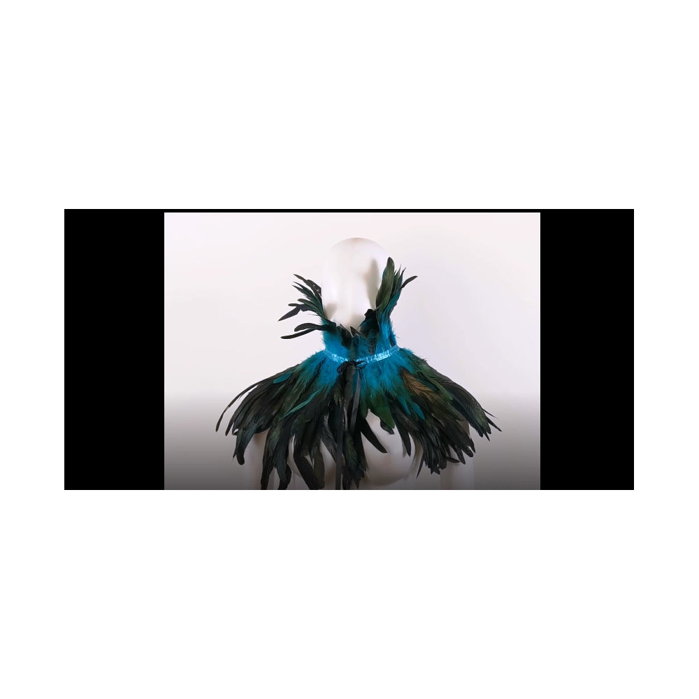 Disfraces - Poncho de plumas estilo victoriano