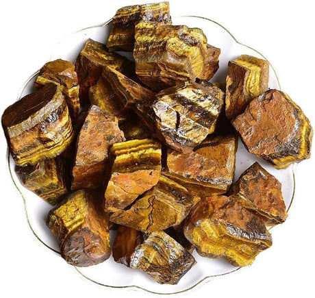 Cristales de Ojo de Tigre Naturales, Grandes y Sin Pulir