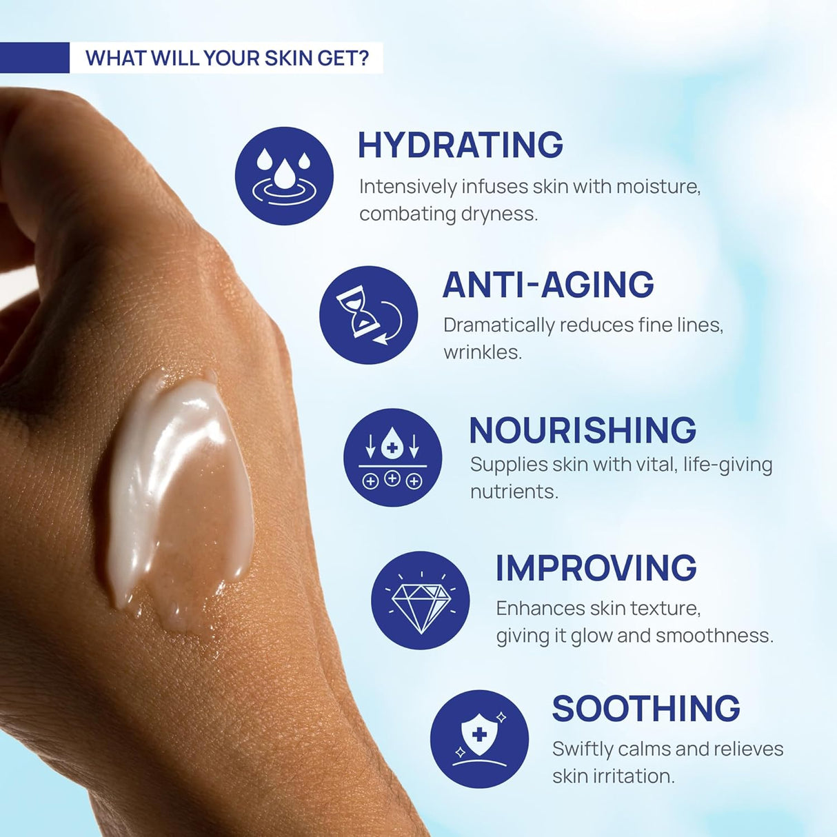 Crema de retinol para cara con ácido hialurónico MOONRIN