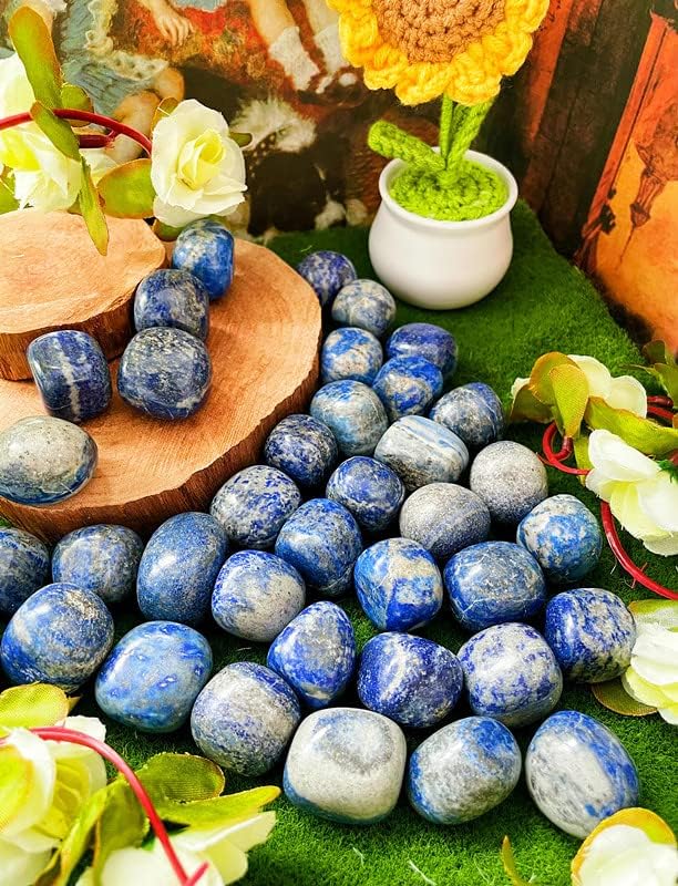 Conjunto de piedras de cristal Lapislázuli pulidas e irregulares