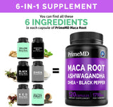 Cápsulas 6 en 1 Maca y Ashwagandha - Energía y Ánimo, 360 Uds.
