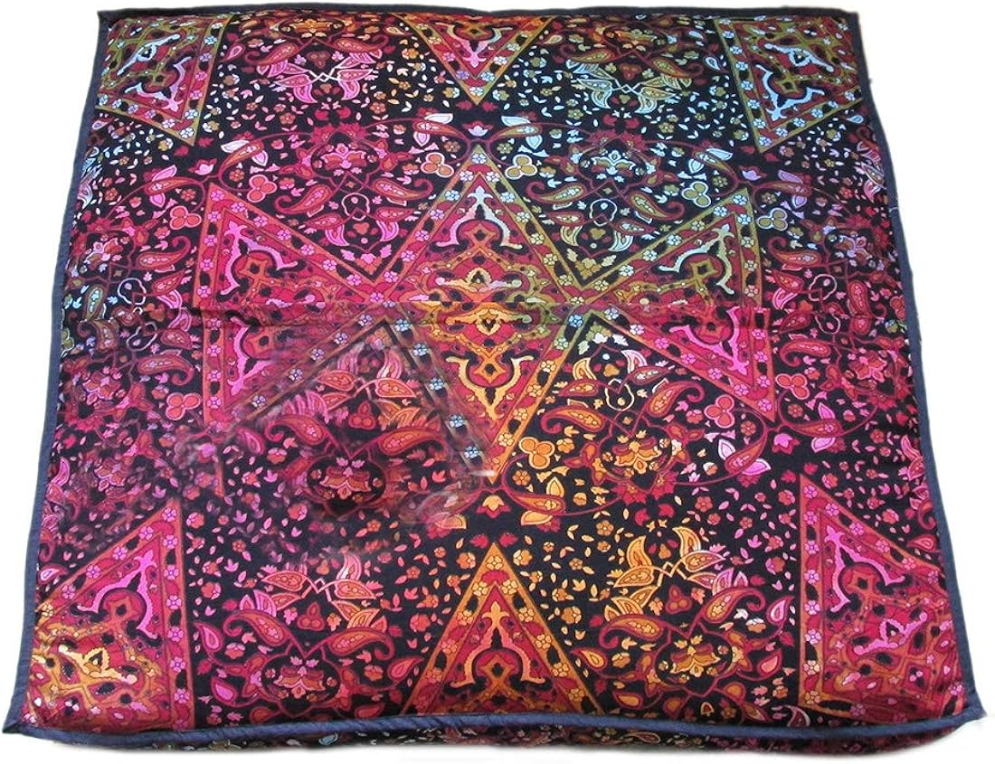 ICC Large Square Floor Pillow Cover Hippie Ottoman Pouf Cover Daybed Cotton Mandala Cushion Cover with Heavy Duty Zipper Seating Ottoman Poufs Dog-Pets Bed (Multi Star, 35&#34; Square)