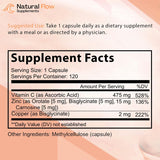 Suplementos de zinc con cobre y vitamina C - Flujo natural