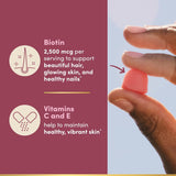 Nature's Bounty Gummies Hair, Skin & Nails, Biotin 2500 mcg, 200 unidades