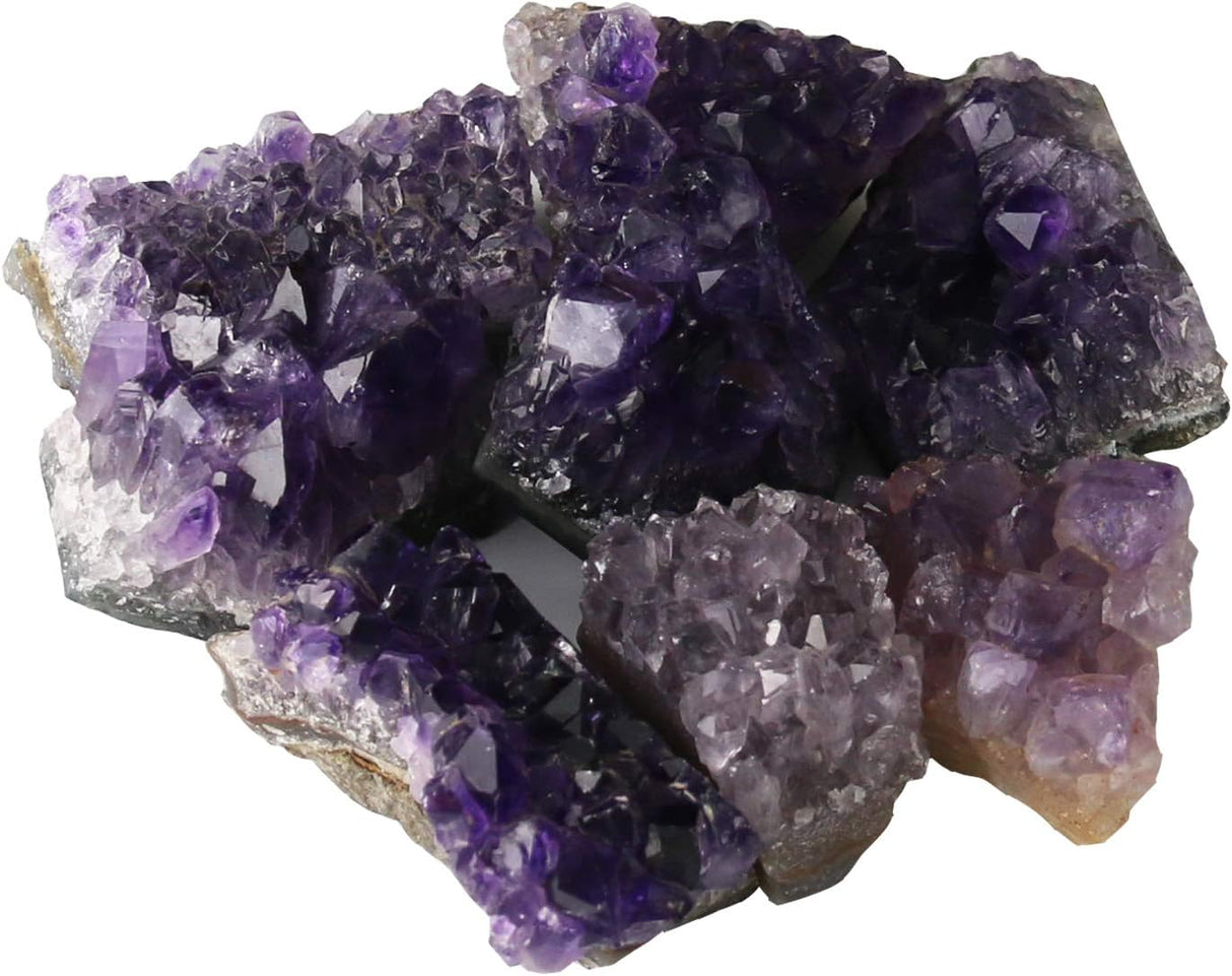 Namzi Piedras de amatista y cristales de roca cruda, racimos de cristal de amatesis natural, geodas con cristales, cuarzo amatista original, geoda de cristales de amatista real, piedras preciosas,
