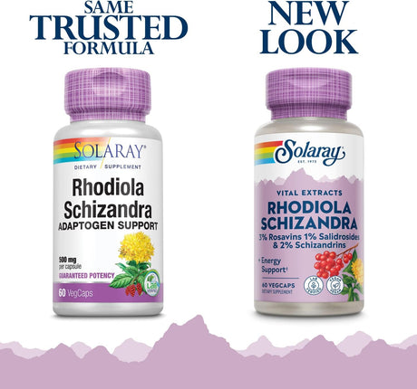 Solaray Suplemento de Rhodiola y Schizandra, 500 mg 60 unid