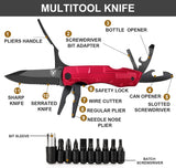 Multiherramienta de navaja de bolsillo rojo