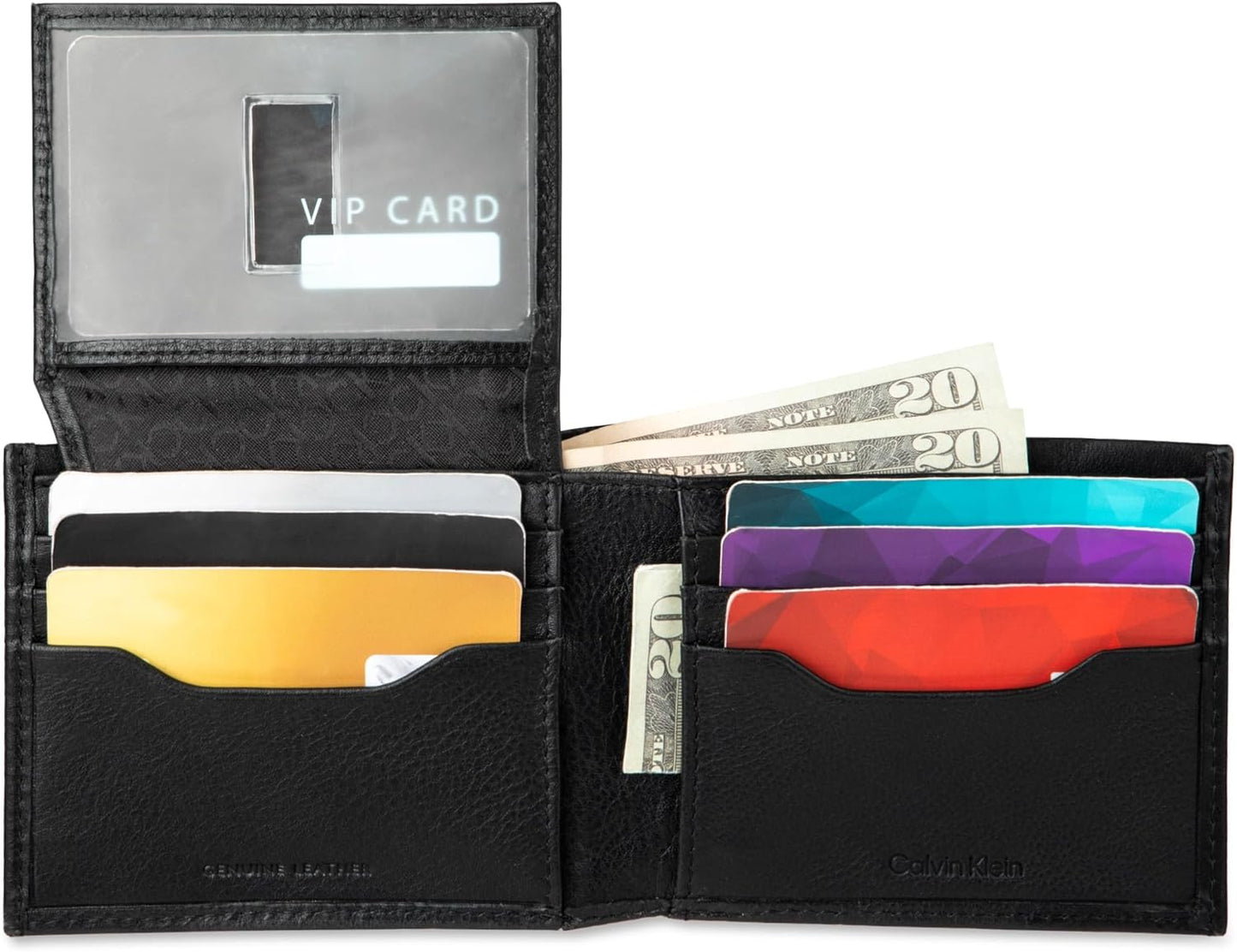 Billetera Bifold Minimalista de Piel RFID Calvin Klein con Slots