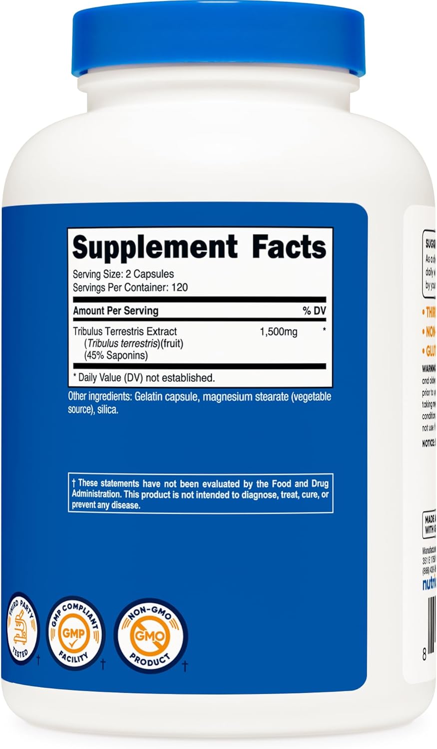 Suplemento Nutricost Tribulus Terrestris Extracto de 1500 mg