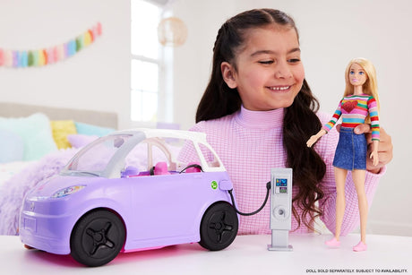 Accesorios Barbie, Coche Eléctrico 2 Plazas, Transformable