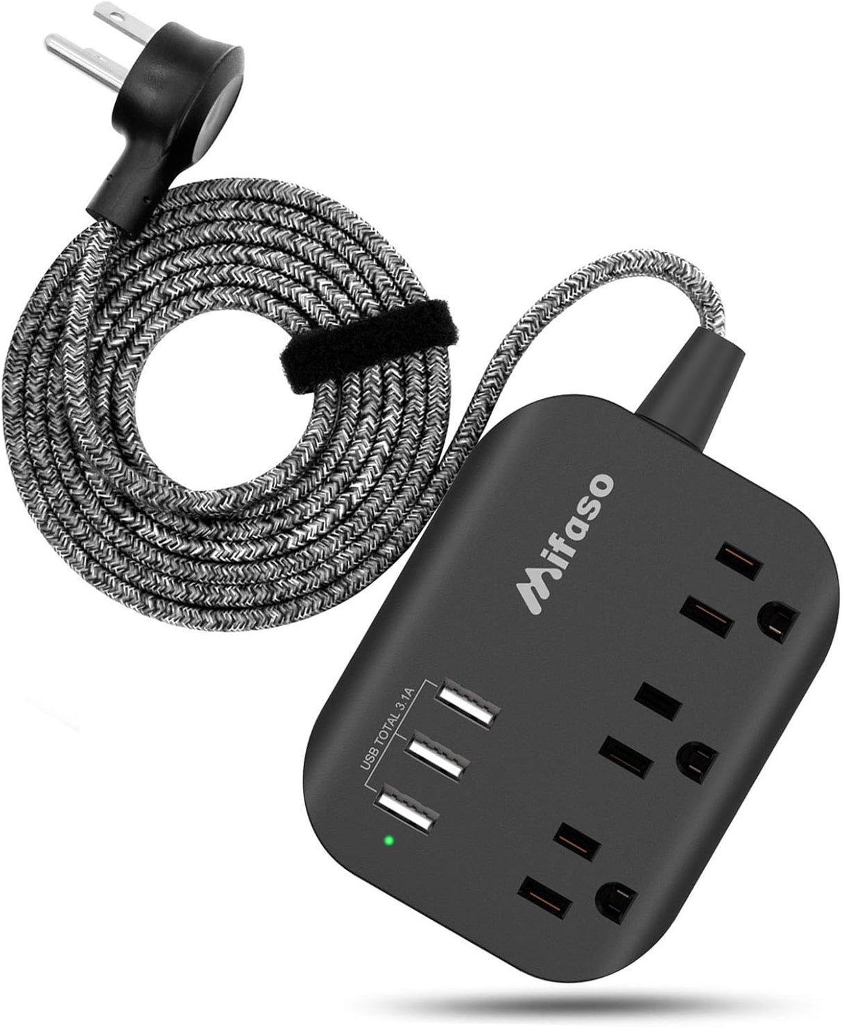 Regleta de alimentación con USB, regleta de enchufe plano