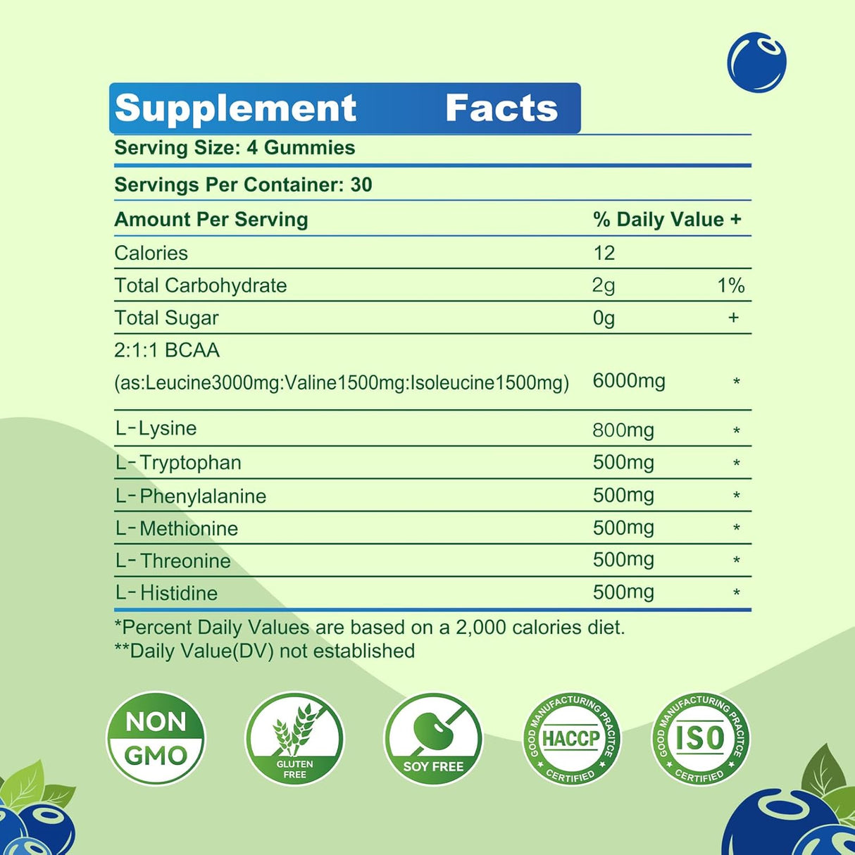 Gomitas EAA 120 Gummies, 9000 mg Aminoácidos Esenciales